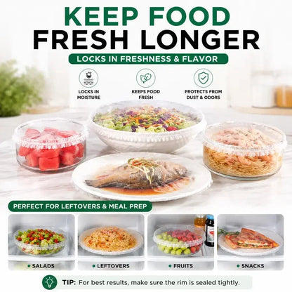NYRVELA® Biodegradable Stretch Food Covers, Compostable Bowl & Plate Covers, 200 PCS